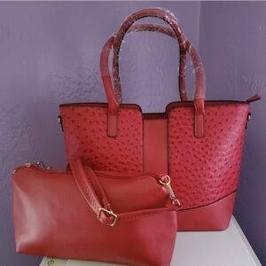 Red Business Bag with Large Pouch